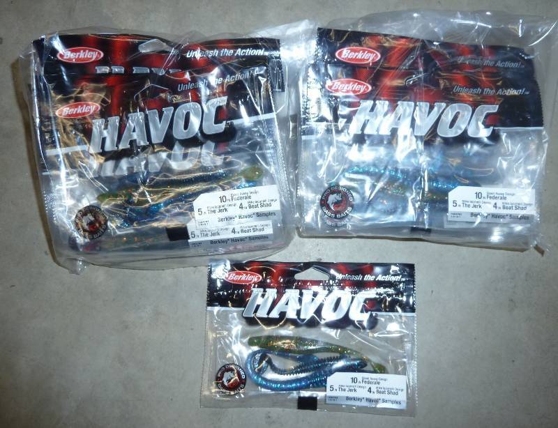 Lot of 25 Berkley Havoc sample bait...
