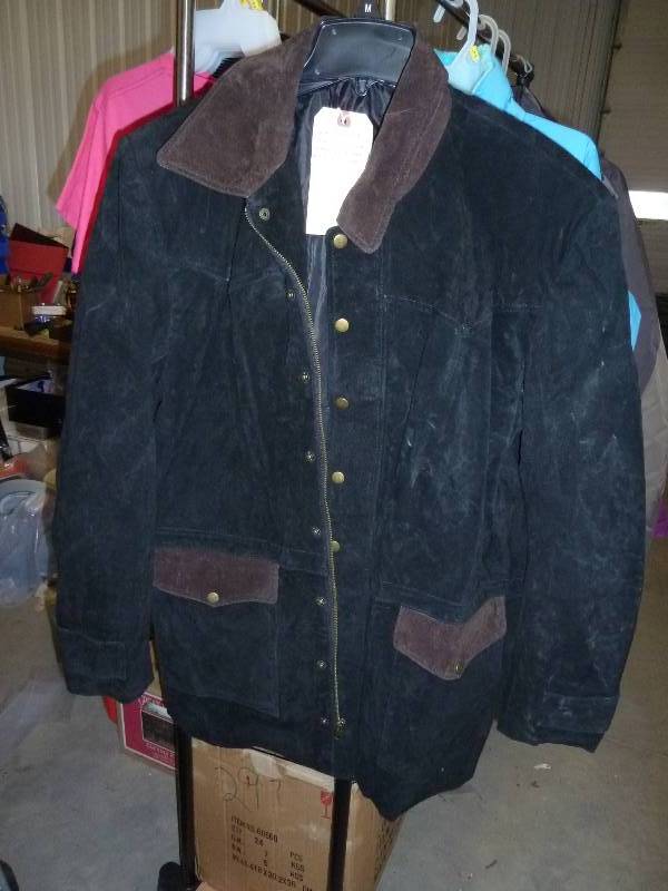 Mens Large Black and Brown Suede ja...