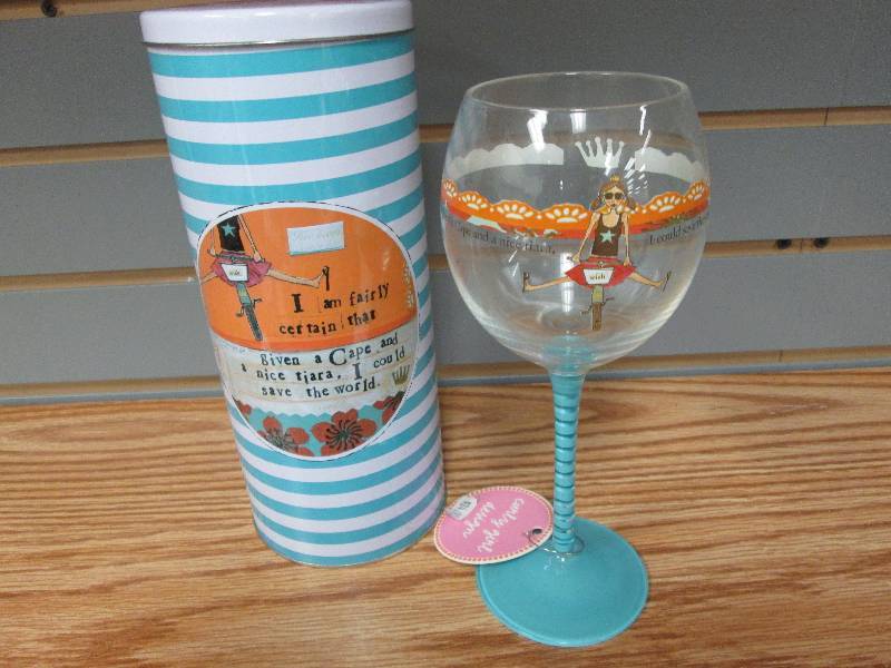 Decorative wine glass with gifting ...