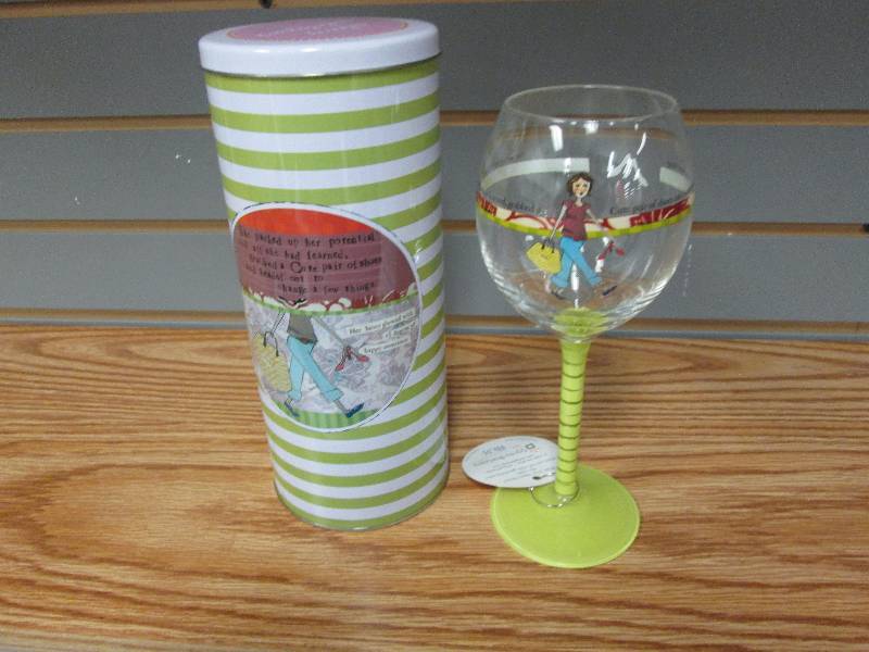 Decorative wine glass with gifting ...