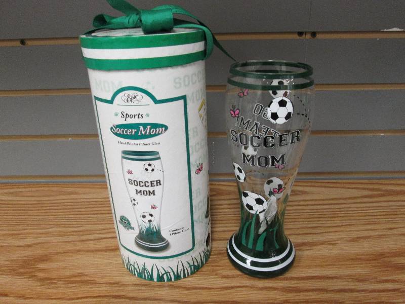 Large decorative pilsner glass with...