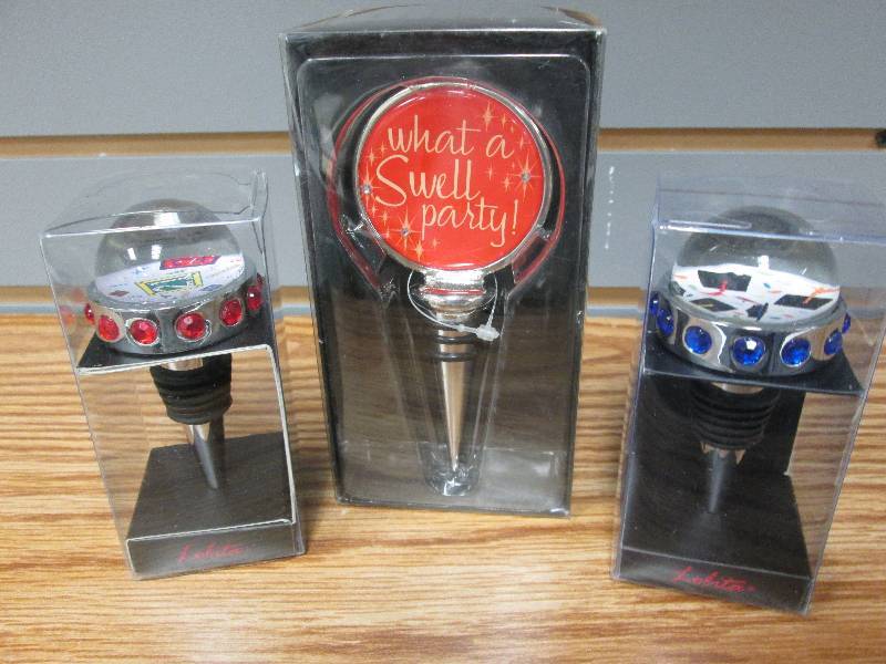 3 assorted wine bottle stoppers...