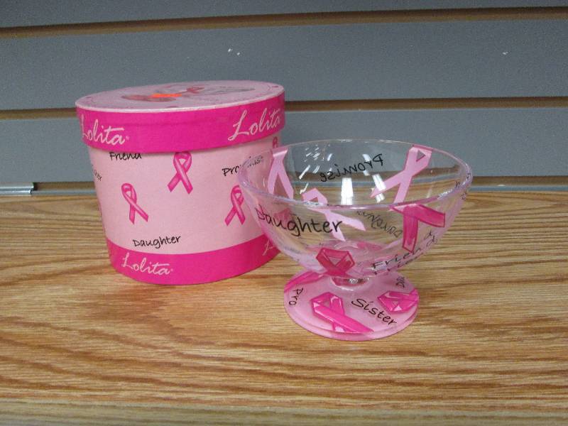 Pink ribbon themed Sundae bowl with...