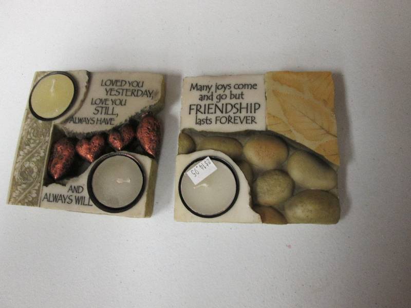 Lot of 2 4 12 inch square table t...