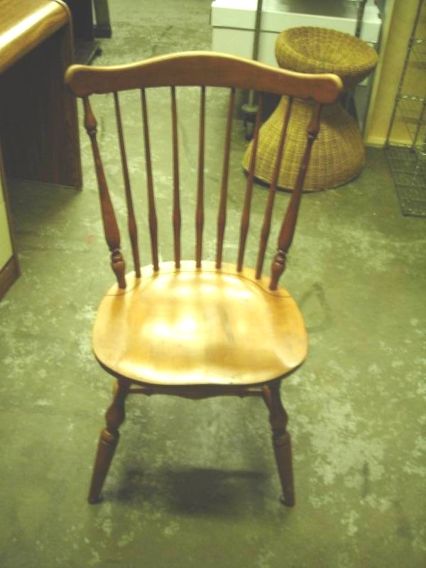 Vintage Wood Chair With Spindle Back
