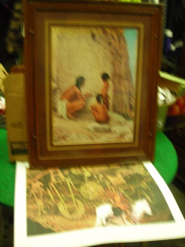 Framed Native American Print 32 x 20, Glen Edwards Unframed Signed