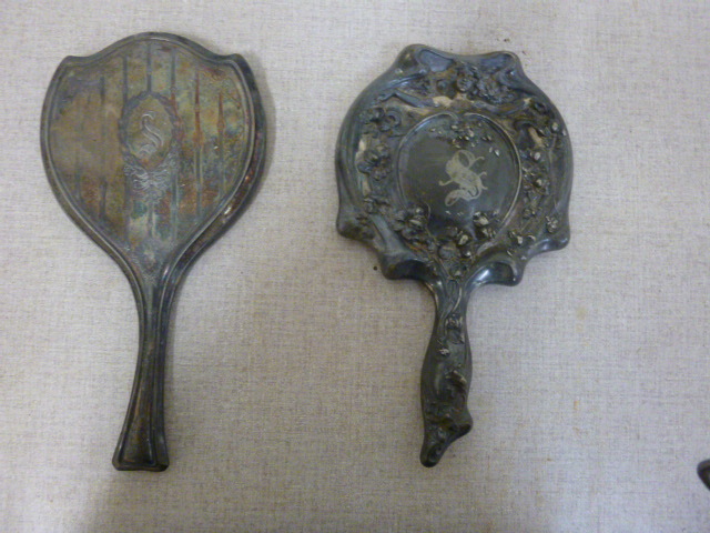 lot 208 image: 2 Antique Hand Mirrors