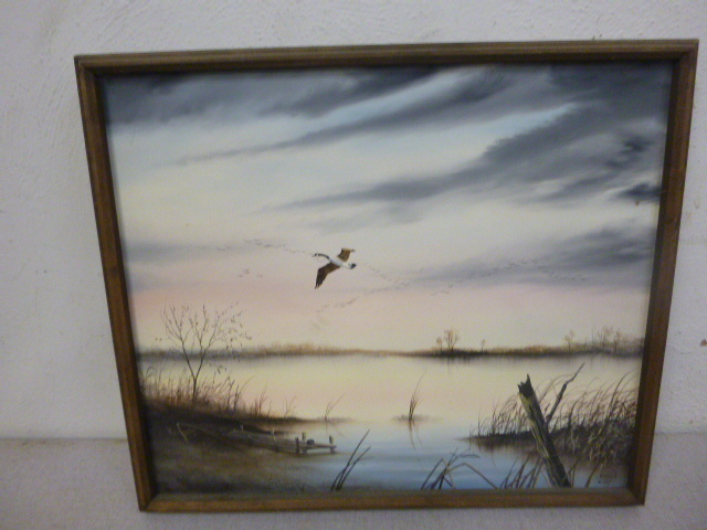 lot 349 image: Framed Goose Painting