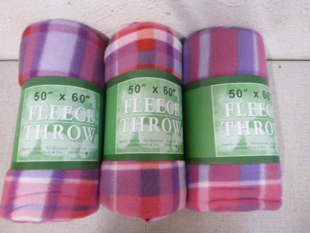 lot 376 image: 3 Fleece Throws