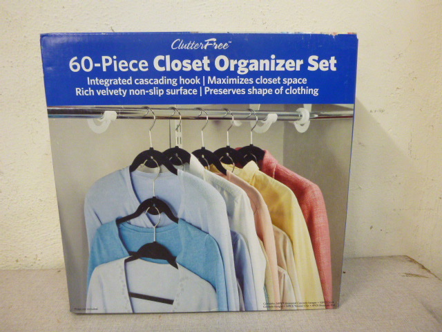 lot 386 image: 60 Piece Closet Organizer Set