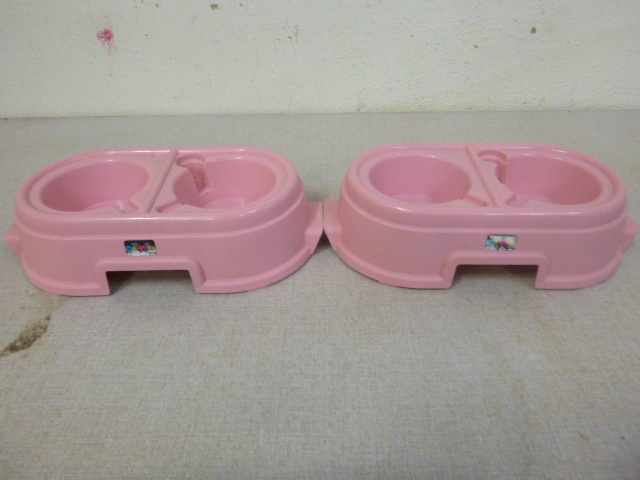 lot 394 image: 2 Double Dog Bowls