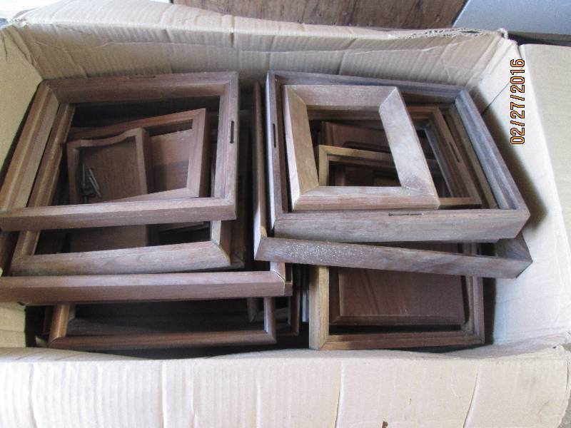 Box of older wood frames, various s...
