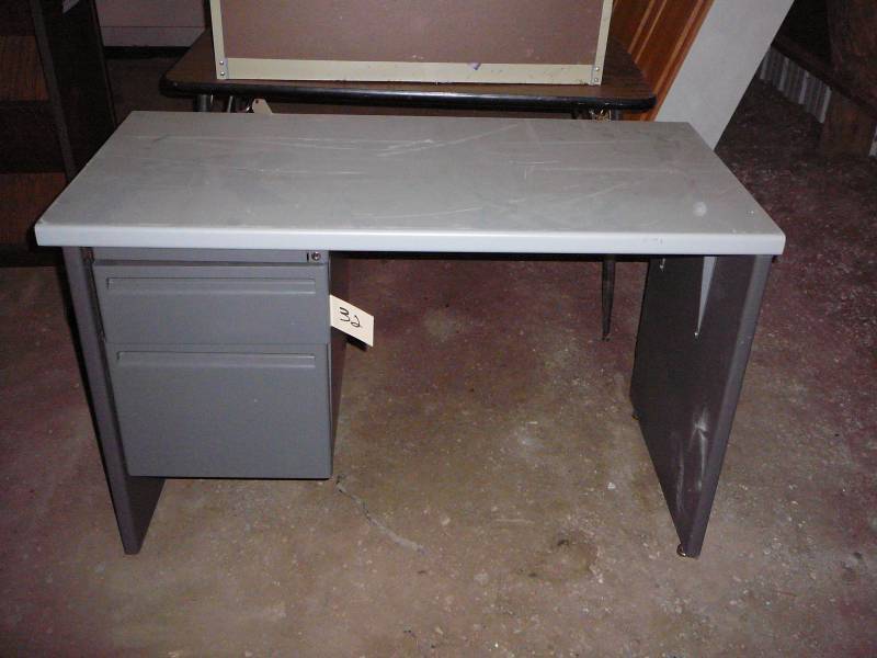 lot 32 image: Steel Desk 48 wide x 23 deep x 29 12 High