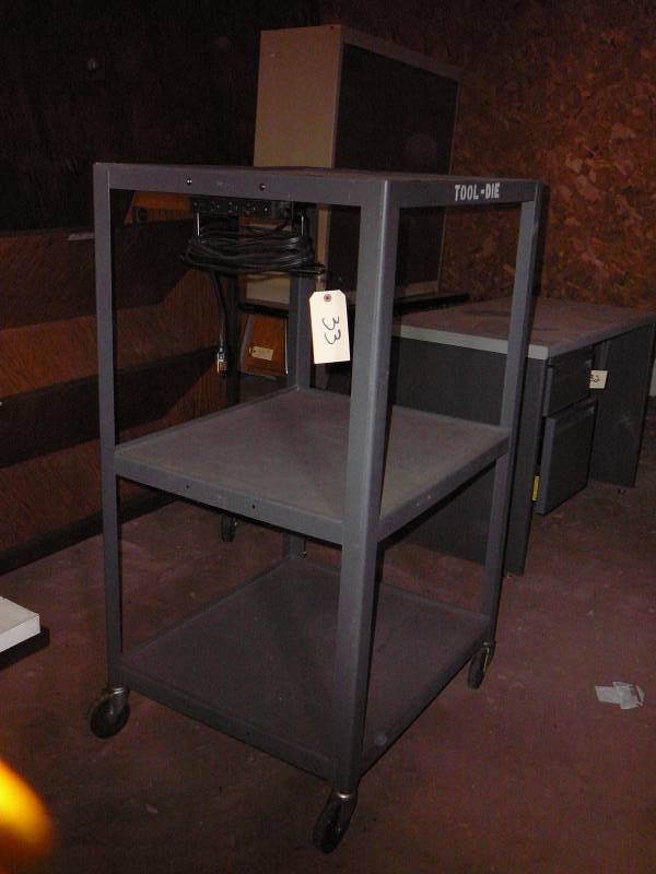 lot 33 image: Steel Cart on Casters 28 x 24 x 48 High