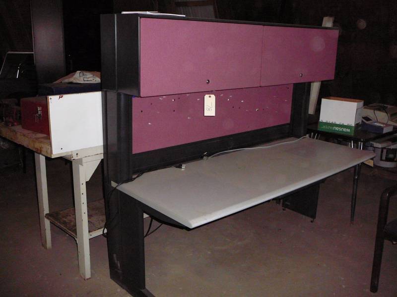 lot 78 image: Desk 72 w x  30 12 d x 62 high with light