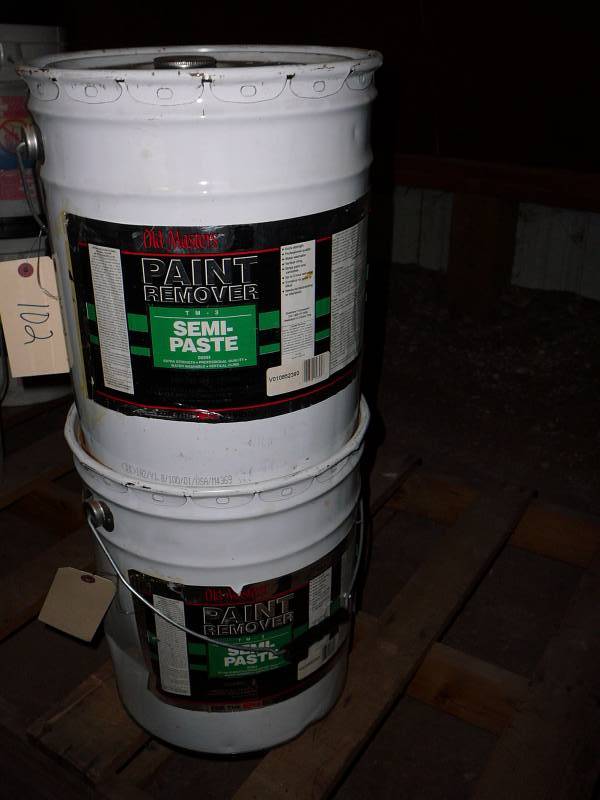 lot 102 image: Paint Remover Semi Paste 10 gals its been frozen 10 Gals
