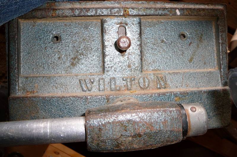 lot 149 image: Bench and wood vice Wilton