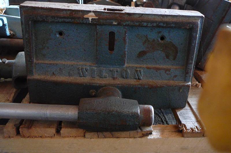 lot 156 image: Bench and wood vice Wilton