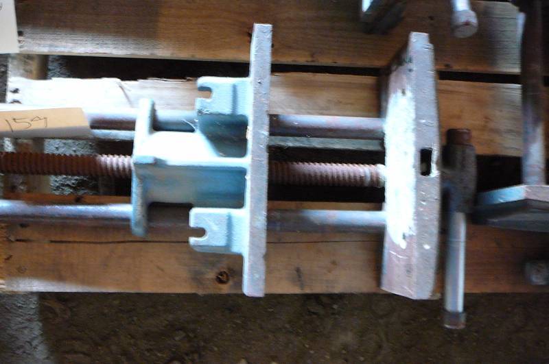 lot 159 image: Bench and wood vice Wilton