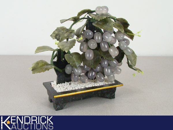 Vintage Asian Jade, and Quartz Bonsai Tree