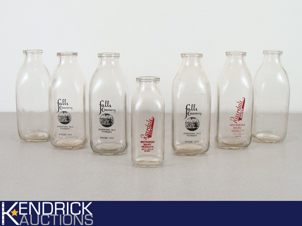 Lot of 7 Antique Glass Milk JugsBottles