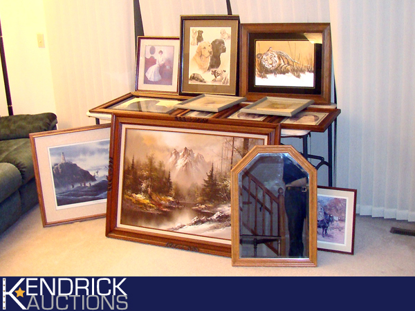 Large Lot of Framed Paintings, Pictures, Mirrors etc.