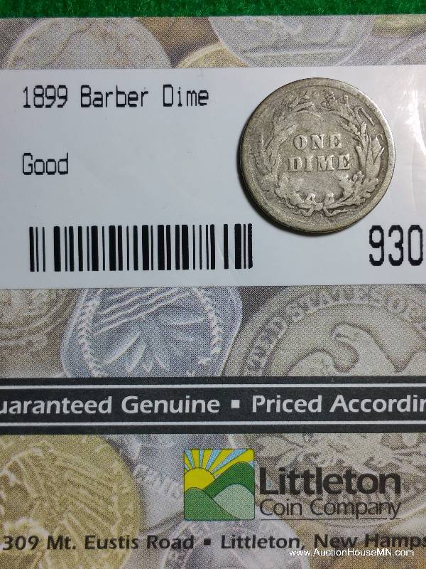 1899 Barber Silver Dime