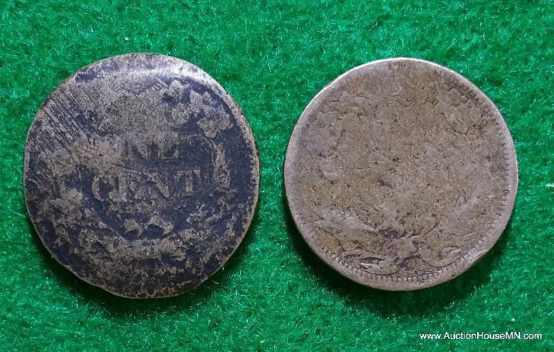 (2) 1858 Flying Eagle Cents