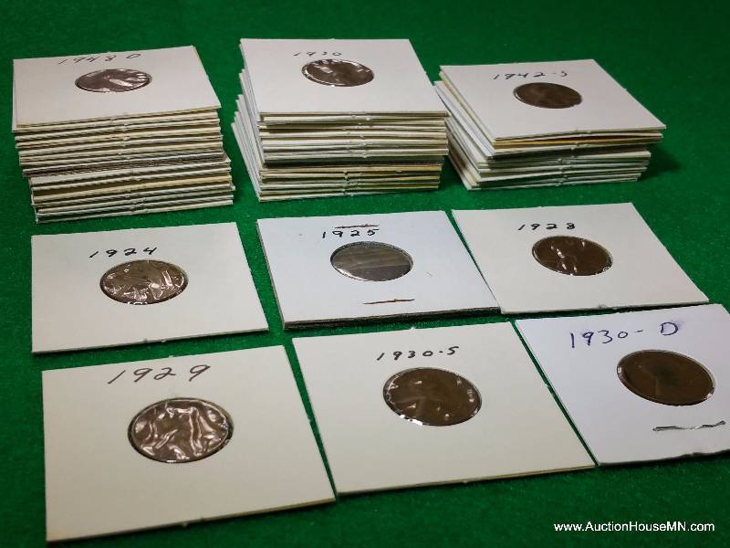 Large Group of Wheat Cents