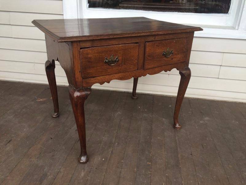 Circa 1770s English Georgian Lowboy in Solid Oak