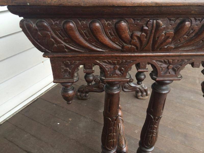 19th Century Gothic French Carved Side Table