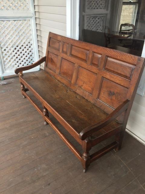 Rare 1770s English Georgian Solid Oak Settee