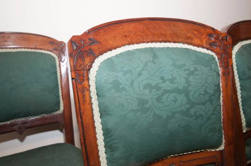 Set of Six Victorian Mahogany Nouveau Styled Chairs