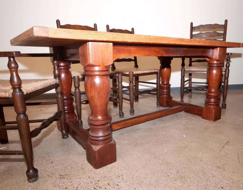 1920s Solid Pine English Farmhouse Refectory Table
