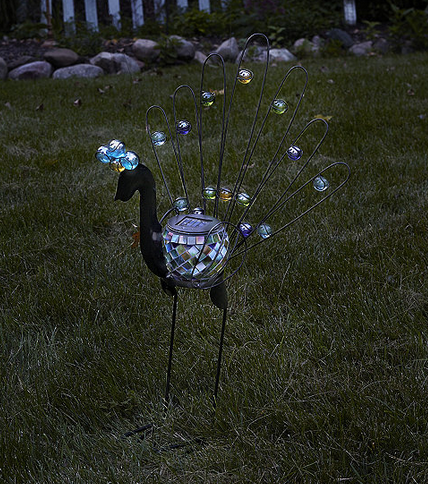 alcove Solar Peacock Garden Figure