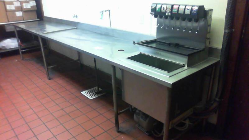 lot 2 image: Stainless Prep Table
