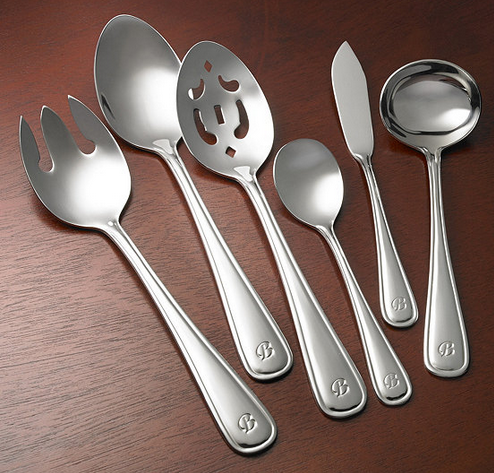 McLeland Design Marina 46pc Monogrammed Flatware - with S written on each