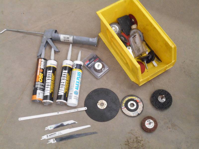 lot 38 image: Lot Of Misc Caulk Tubes, Grinding ...