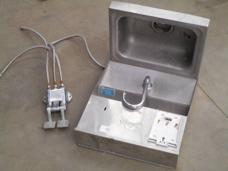 lot 70 image: Wall-Mount Single Bowl Stainless Si...