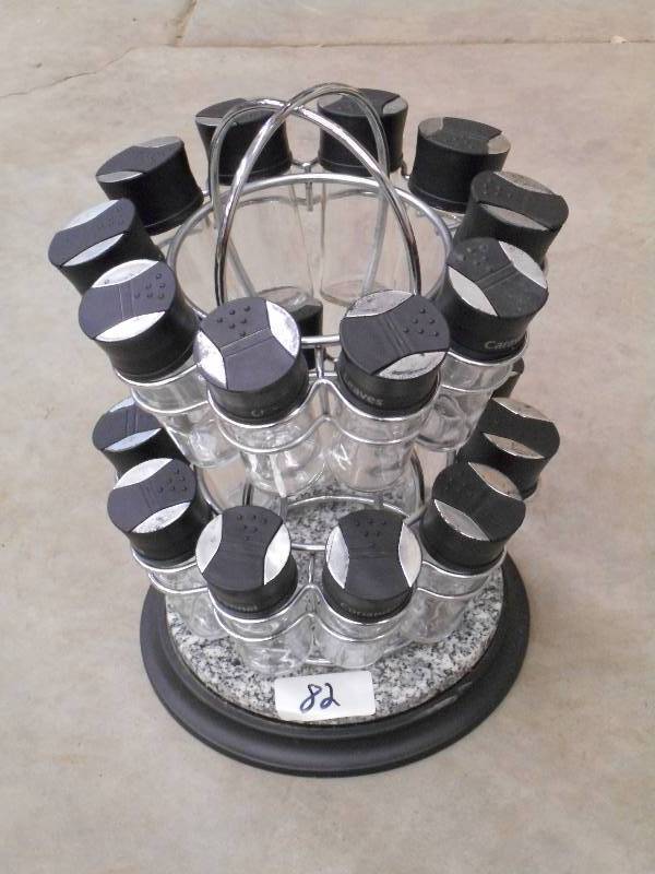 lot 82 image: 20-Place Rotating Spice Rack ...