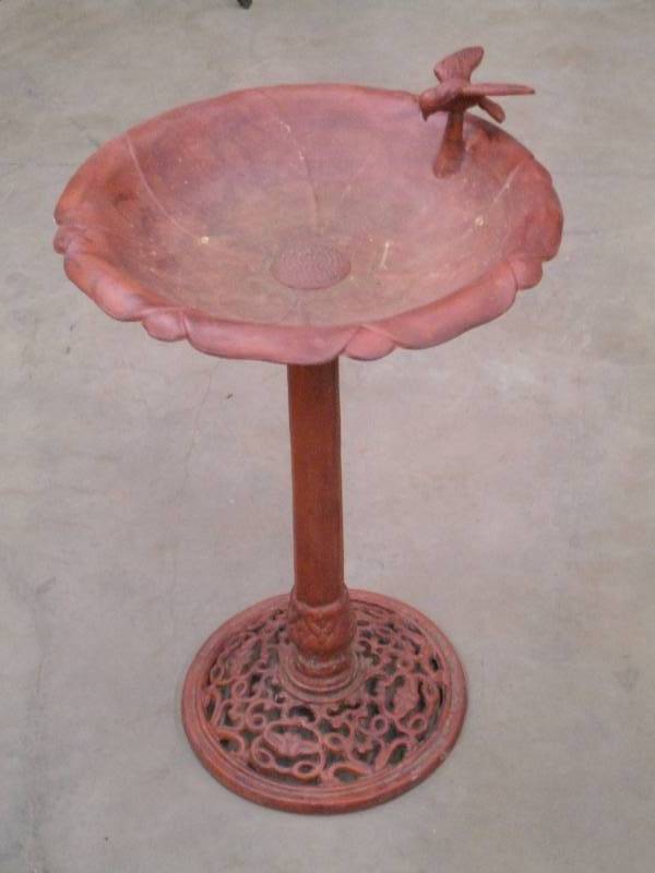 lot 93 image: Nice Painted Steel Bird Bath ...