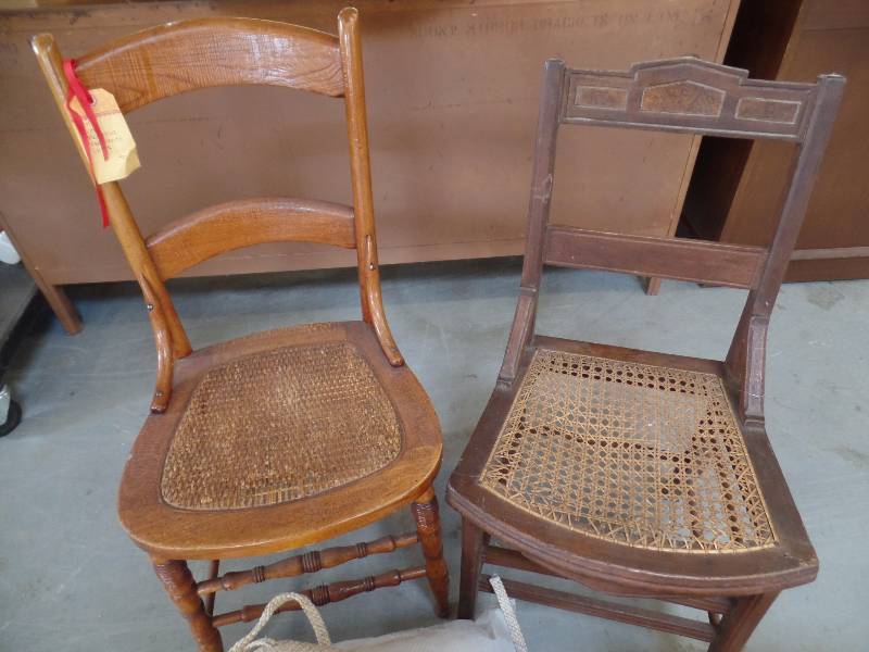 Two Vintage Chairs, Cushions and Small Table