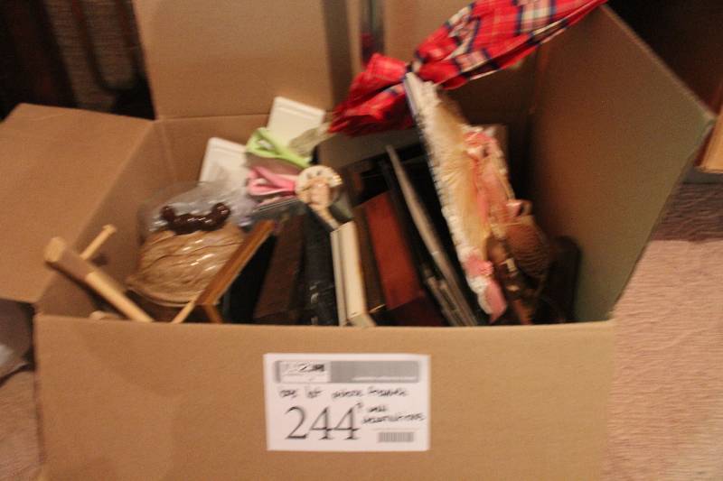 lot 244 image: Box Lot of Picture Albums, Wall Decorations