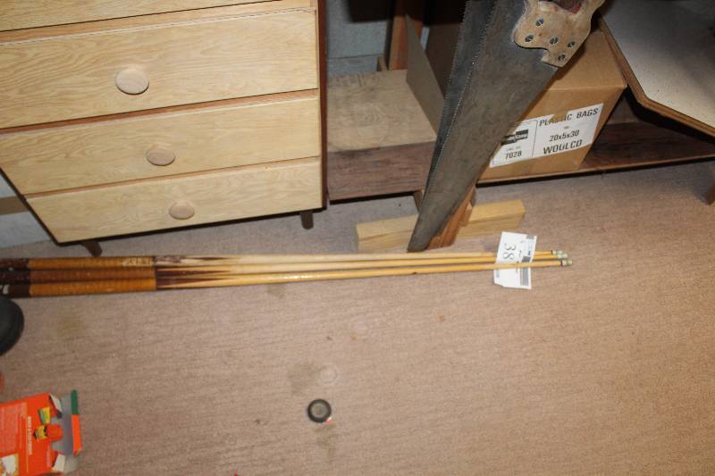 lot 38 image: Lot of (3) Pool Cues