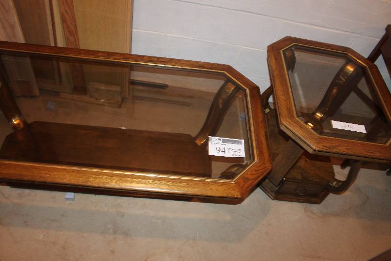 lot 94 image: Lot of (2) Glass Top Tables