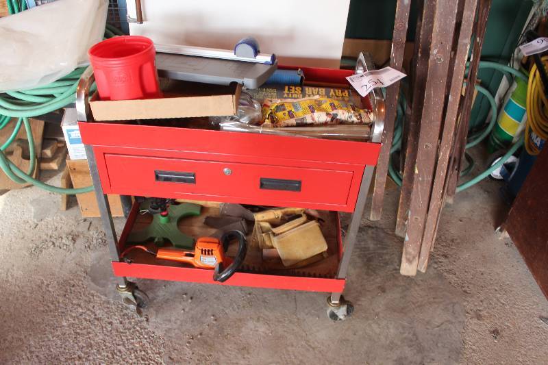 lot 254 image: Metal Cart and Contents