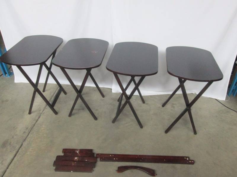 lot 44 image: Alcove Espresso 5-pc. TV Tray Set