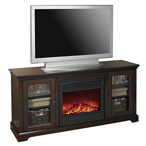 lot 2 image: McLeland Design TV Console FIreplace Mantel with Fireplace Option