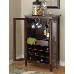 lot 38 image: Alcove Wine & Liquor Cabinet in Dark Walnut