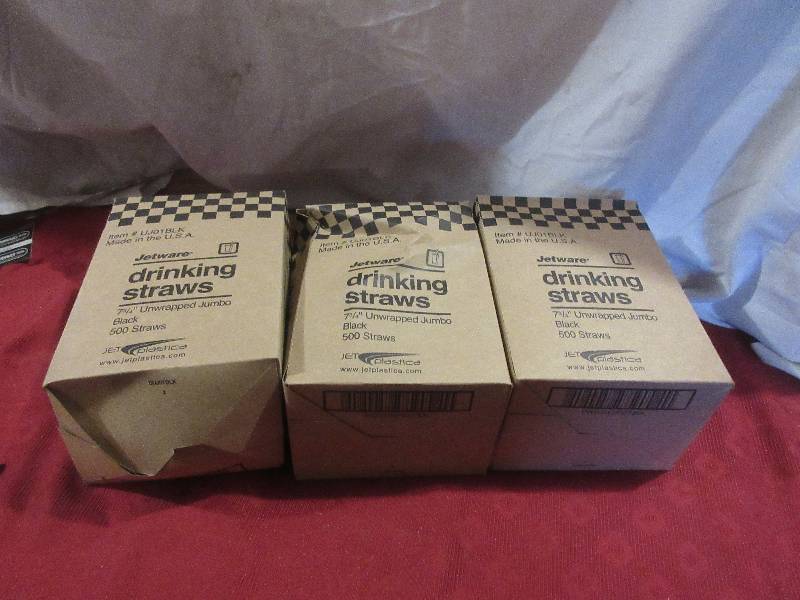 3 FULL BOXES PAPER UN COVERED STRAWS